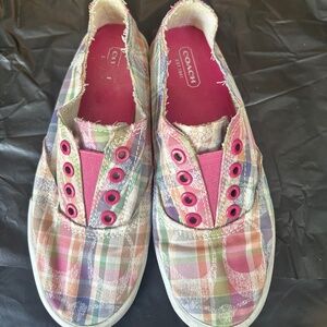 Coach Women’s size 5 canvas slip on sneakers